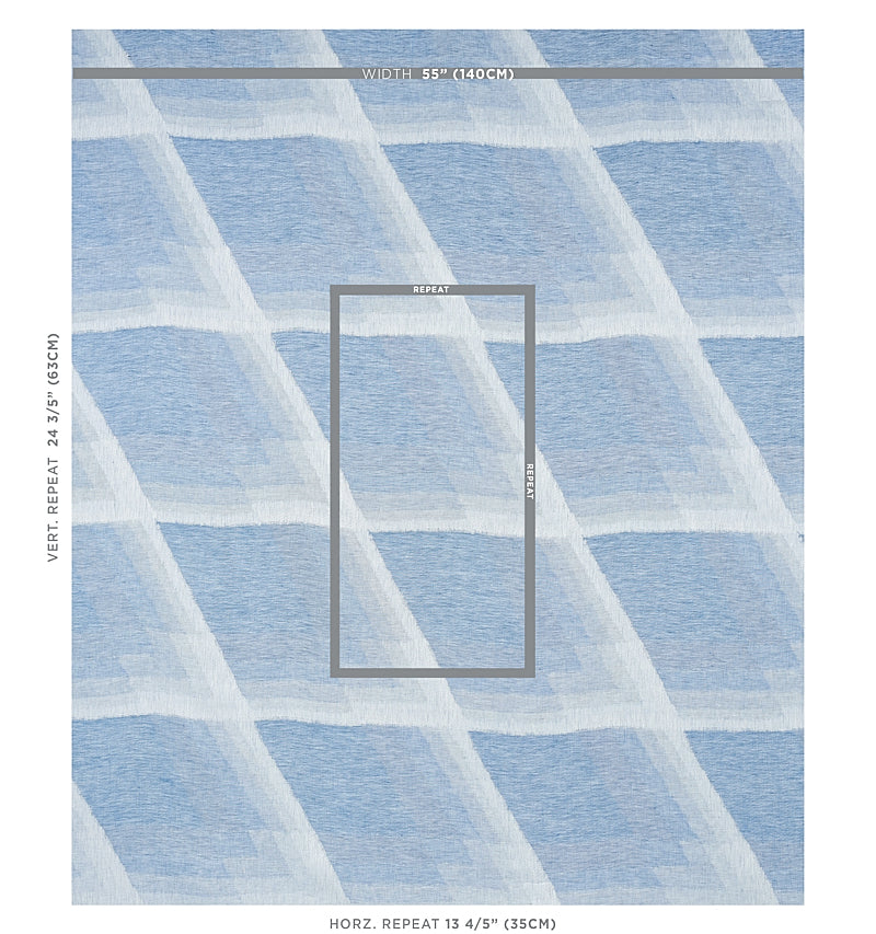 Schumacher Canso Casement Blue Fabric