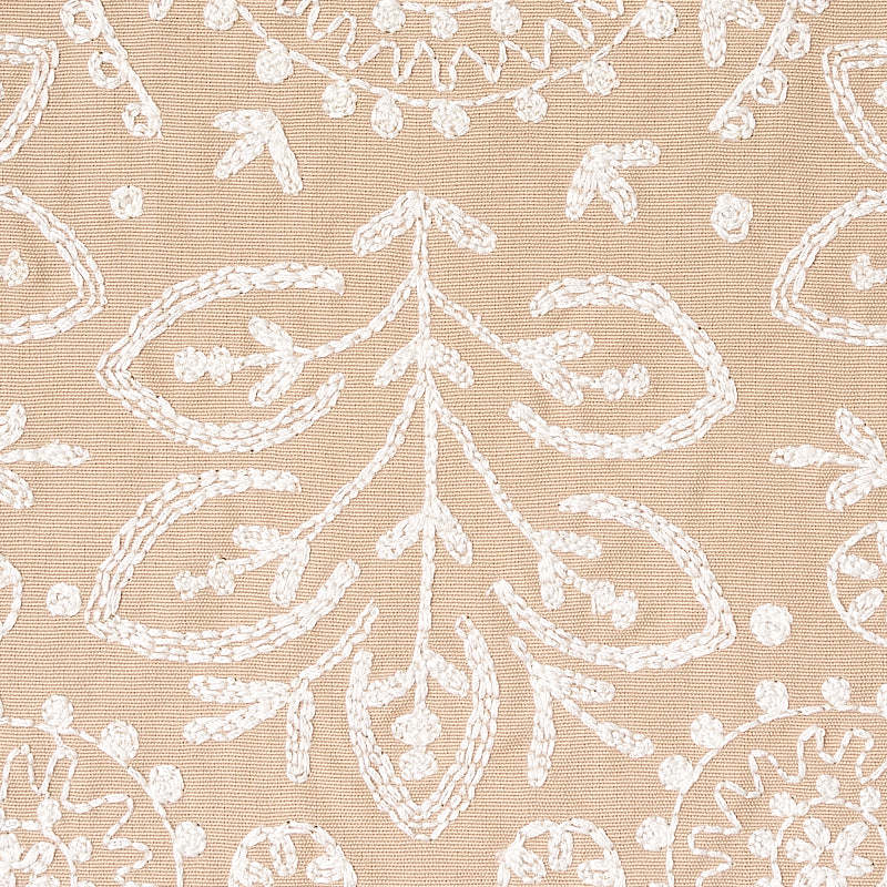 Schumacher Tiana Embroidery Natural Fabric - Eade's Wallpaper