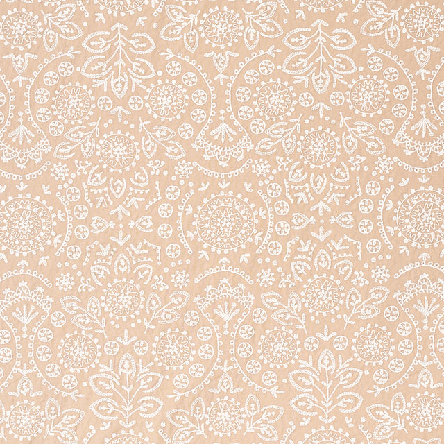 Schumacher Tiana Embroidery Natural Fabric - Eade's Wallpaper