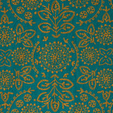 Schumacher Tiana Embroidery Peacock Fabric - Eade's Wallpaper
