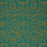 Schumacher Tiana Embroidery Peacock Fabric - Eade's Wallpaper