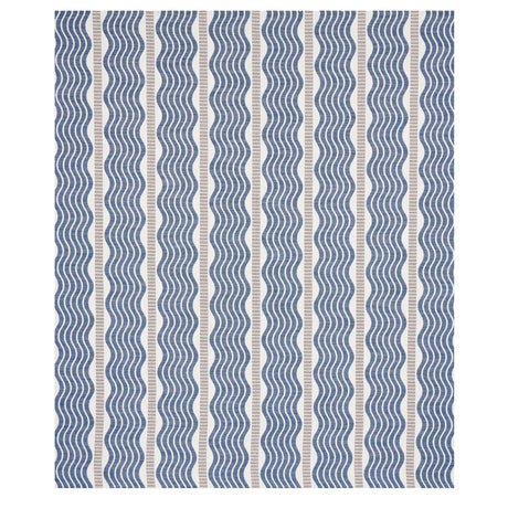 Schumacher Sina Stripe Blue Fabric - Eade's Wallpaper