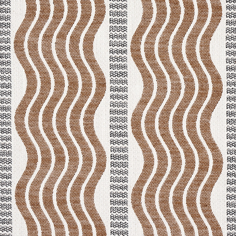 Schumacher Sina Stripe Brown Fabric - Eade's Wallpaper