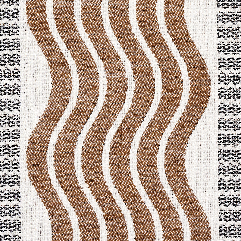 Schumacher Sina Stripe Brown Fabric - Eade's Wallpaper