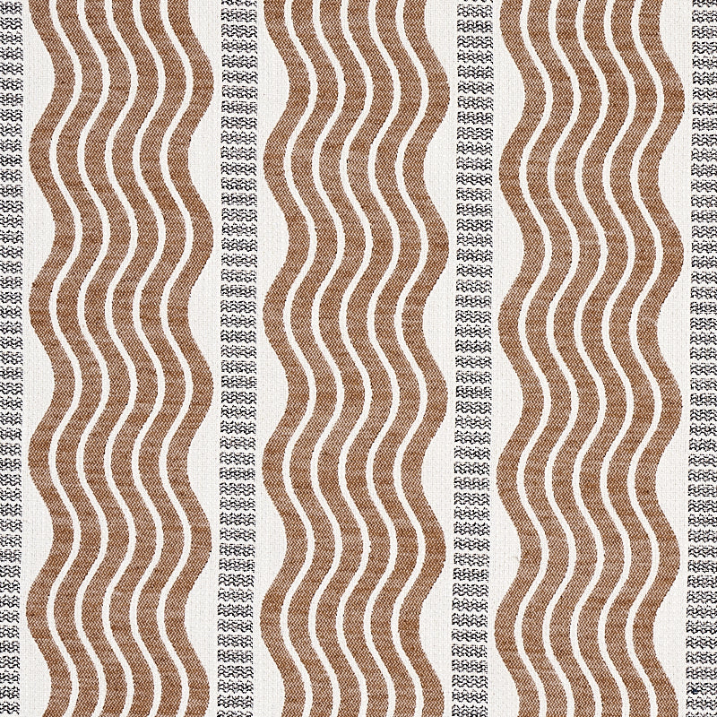 Schumacher Sina Stripe Brown Fabric - Eade's Wallpaper