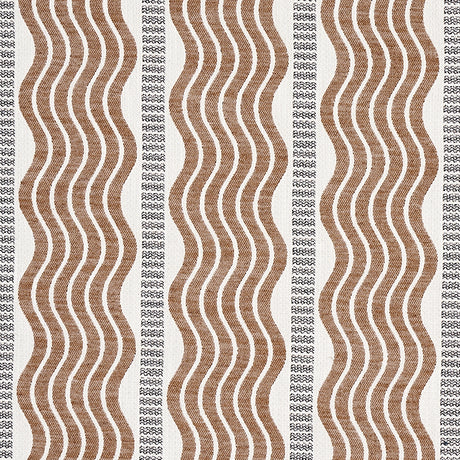 Schumacher Sina Stripe Brown Fabric - Eade's Wallpaper