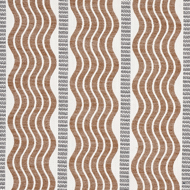 Schumacher Sina Stripe Brown Fabric - Eade's Wallpaper