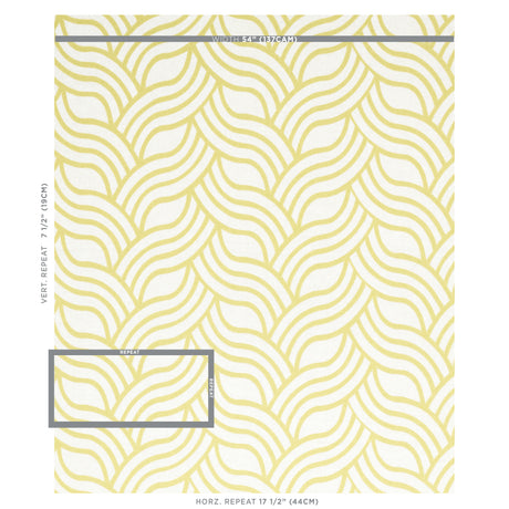 Schumacher Sangomar Appliqué Citron Fabric - Eade's Wallpaper