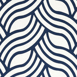 Schumacher Sangomar Appliqué Navy Fabric - Eade's Wallpaper