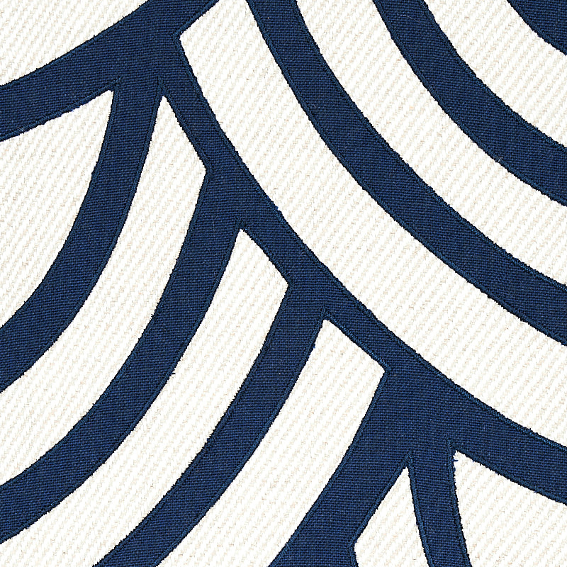Schumacher Sangomar Appliqué Navy Fabric - Eade's Wallpaper