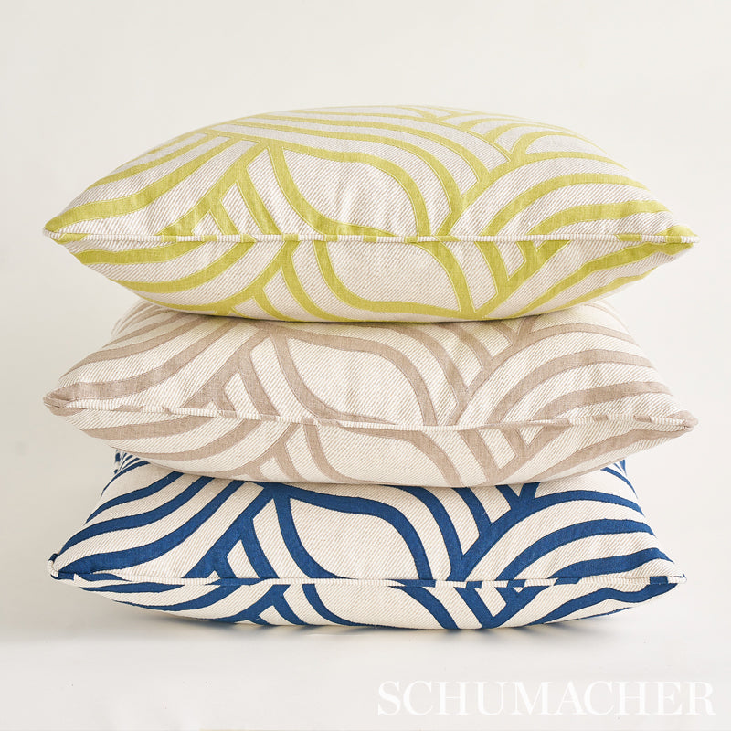 Schumacher Sangomar Appliqué Navy Fabric - Eade's Wallpaper