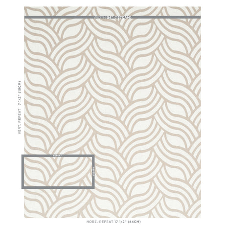 Schumacher Sangomar Appliqué Brown Fabric - Eade's Wallpaper