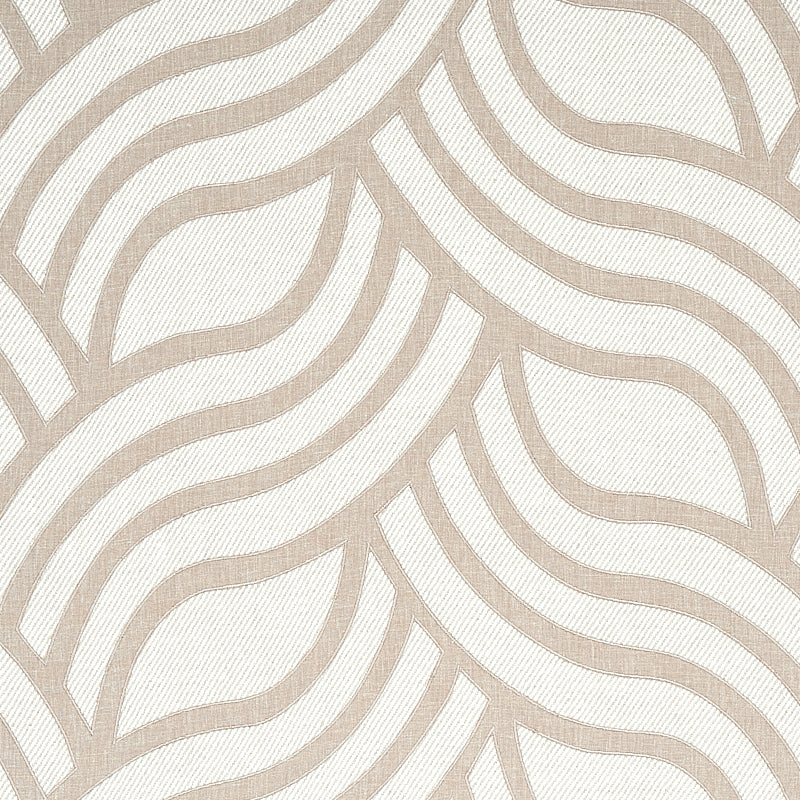 Schumacher Sangomar Appliqué Brown Fabric - Eade's Wallpaper