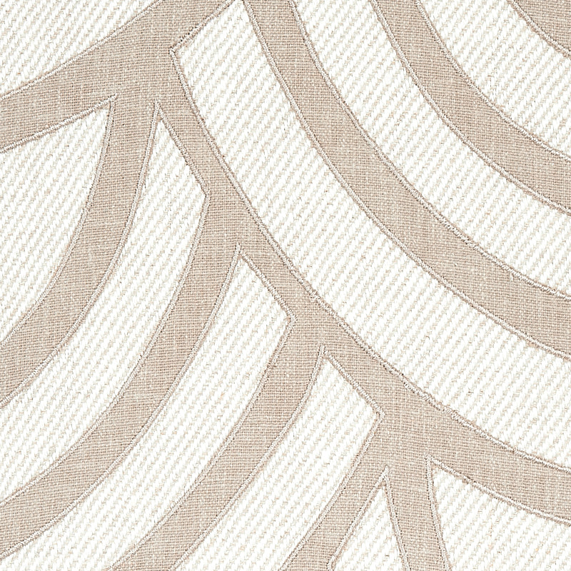 Schumacher Sangomar Appliqué Brown Fabric - Eade's Wallpaper