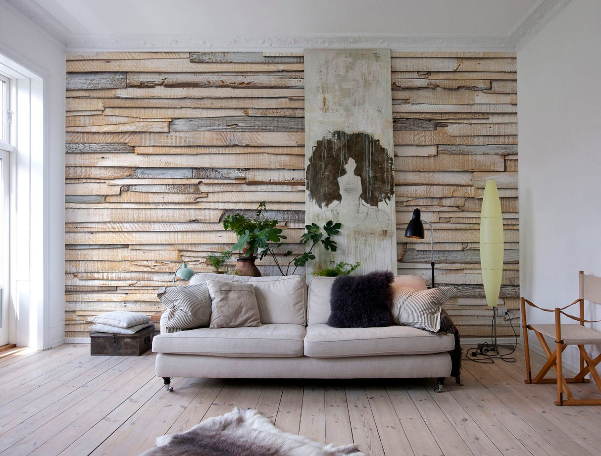 Komar 8-920 Whitewashed Wood Wall Mural