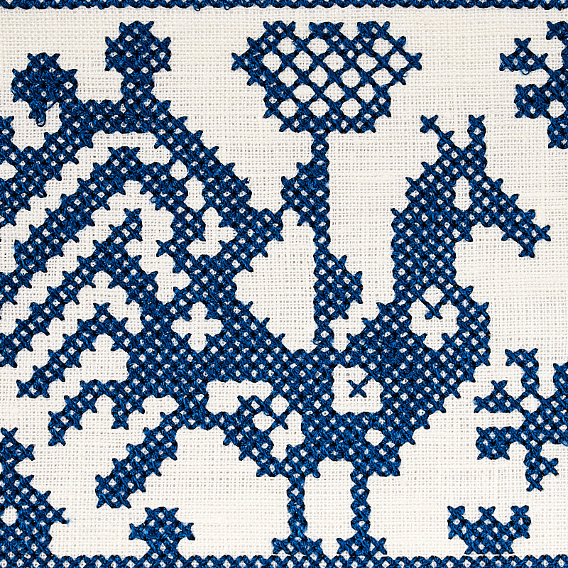 Schumacher 80000 TARPAN EMBROIDERED TAPE in NAVY Trim - BOHE