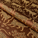 Schumacher Woodland Leopard Velvet Sepia Fabric - Eade's Wallpaper