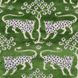 Schumacher Woodland Leopard Velvet Emerald Fabric