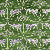 Schumacher Woodland Leopard Velvet Emerald Fabric