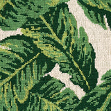 Schumacher Tropical Leaf Épinglé Green & Ivory Fabric - Eade's Wallpaper