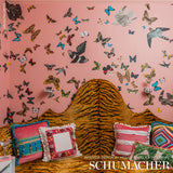 Schumacher Tropical Leaf Épinglé Green & Ivory Fabric - Eade's Wallpaper