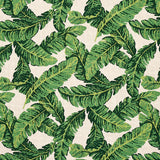 Schumacher Tropical Leaf Épinglé Green & Ivory Fabric - Eade's Wallpaper