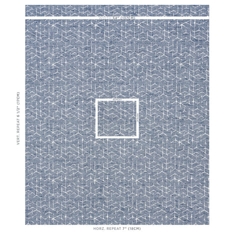 Schumacher Coleridge Jacquard Blue Fabric