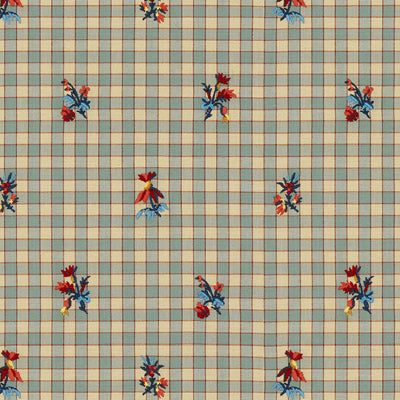 BRUNSCHWIG & FILS 8013113.15.0 LA SEYNE FLEURI STONE BLUE Fabric - Eade's Wallpaper