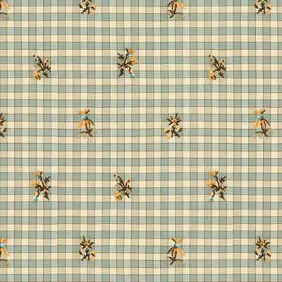 BRUNSCHWIG & FILS 8013113.513.0 LA SEYNE FLEURI AQUA Fabric - Eade's Wallpaper