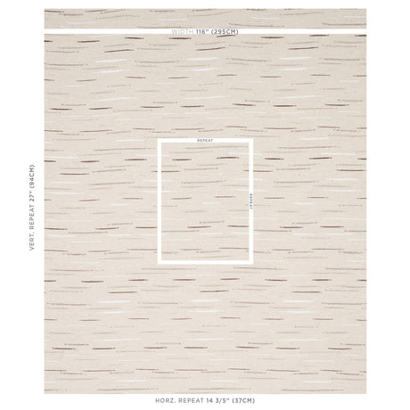 Schumacher Leland Stripe Neutral Fabric - Eade's Wallpaper