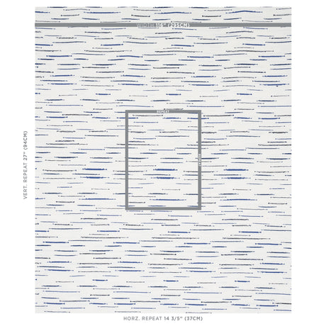 Schumacher Leland Stripe Blue Fabric - Eade's Wallpaper