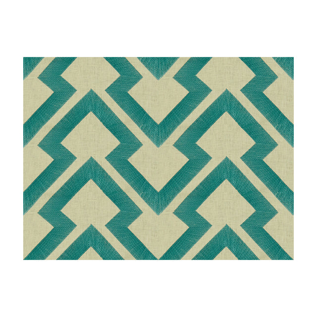 BRUNSCHWIG & FILS 8014122.13.0 LIGHTNING BOLT TURQUOISE Fabric - Eade's Wallpaper