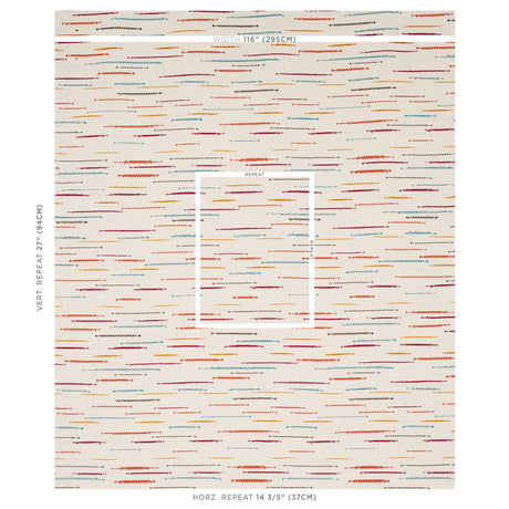 Schumacher Leland Stripe Multi Fabric - Eade's Wallpaper