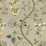 BRUNSCHWIG & FILS 8015120.1135.0 CLAUDIA AQUA/GRAY Fabric - Eade's Wallpaper