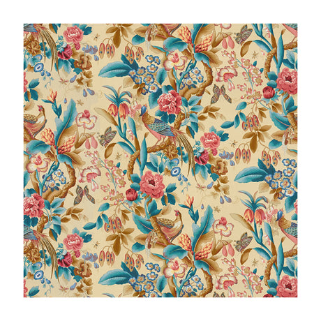 BRUNSCHWIG & FILS 8015133.1.0 LES FAISANS CREME Fabric - Eade's Wallpaper