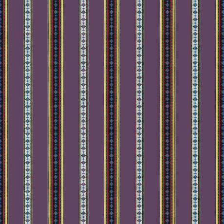 BRUNSCHWIG & FILS 8015147.10.0 RAYURE BRODERIE AUBERGINE Fabric - Eade's Wallpaper