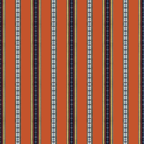 BRUNSCHWIG & FILS 8015147.12.0 RAYURE BRODERIE ORANGE Fabric - Eade's Wallpaper