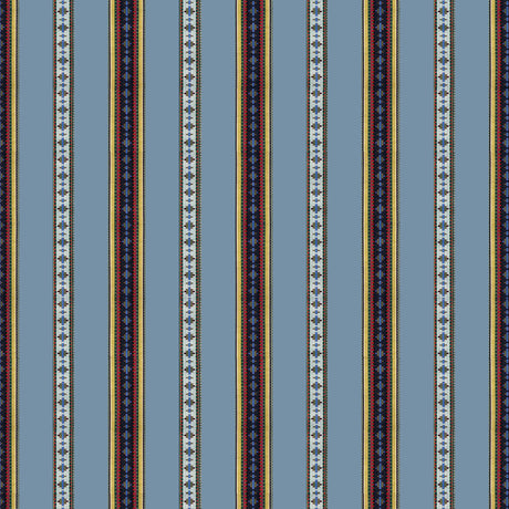 BRUNSCHWIG & FILS 8015147.5.0 RAYURE BRODERIE BLEU Fabric - Eade's Wallpaper