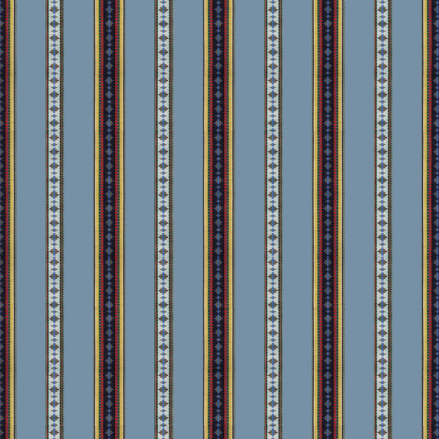 BRUNSCHWIG & FILS 8015147.5.0 RAYURE BRODERIE BLEU Fabric - Eade's Wallpaper