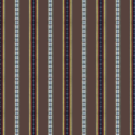 BRUNSCHWIG & FILS 8015147.6.0 RAYURE BRODERIE BRUN Fabric - Eade's Wallpaper