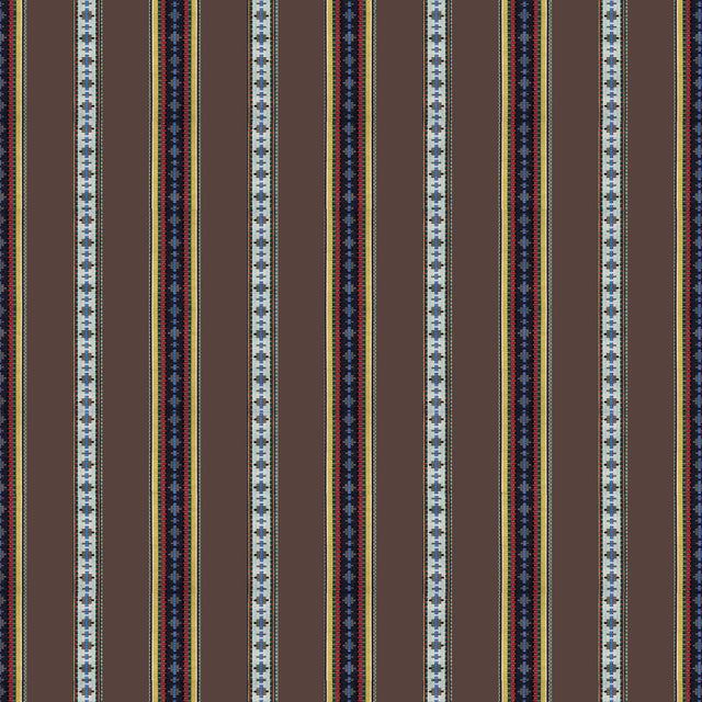 BRUNSCHWIG & FILS 8015147.6.0 RAYURE BRODERIE BRUN Fabric - Eade's Wallpaper