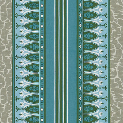 BRUNSCHWIG & FILS 8015166.1311.0 LOLA MONTEZ BLEU/GREY Fabric - Eade's Wallpaper