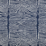 BRUNSCHWIG & FILS 8015172.50.0 LE ZEBRE EMB NAVY Fabric - Eade's Wallpaper