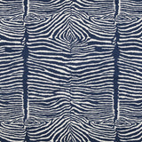 BRUNSCHWIG & FILS 8015172.50.0 LE ZEBRE EMB NAVY Fabric - Eade's Wallpaper