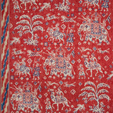 BRUNSCHWIG & FILS 8015175.195.0 ARALAM PRINT FLAME/CADET Fabric - Eade's Wallpaper