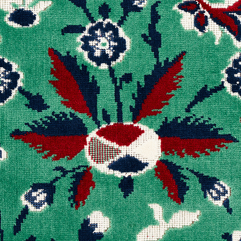 Schumacher Saint Ambrose Velvet Jade Fabric - Eade's Wallpaper
