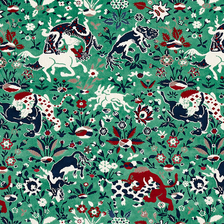 Schumacher Saint Ambrose Velvet Jade Fabric - Eade's Wallpaper