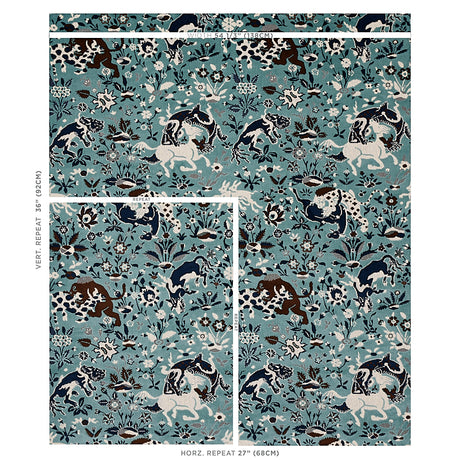 Schumacher Saint Ambrose Velvet Cadet Fabric - Eade's Wallpaper