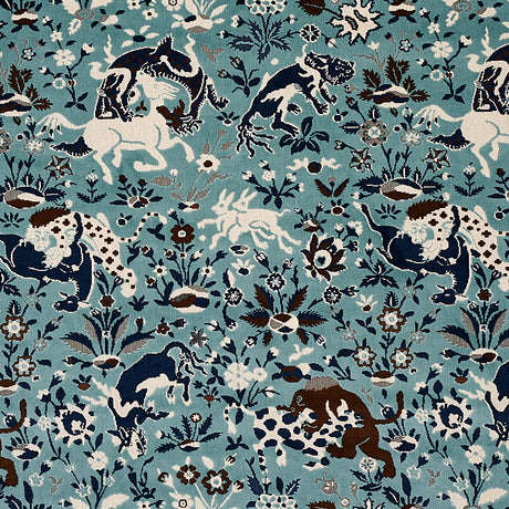 Schumacher Saint Ambrose Velvet Cadet Fabric - Eade's Wallpaper