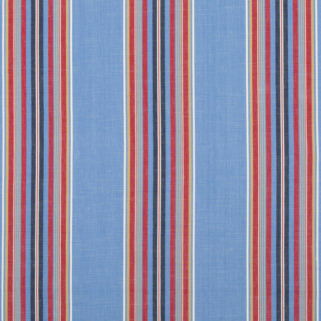 BRUNSCHWIG & FILS 8017101.519.0 VERDON STRIPE BLUE/RED Fabric - Eade's Wallpaper
